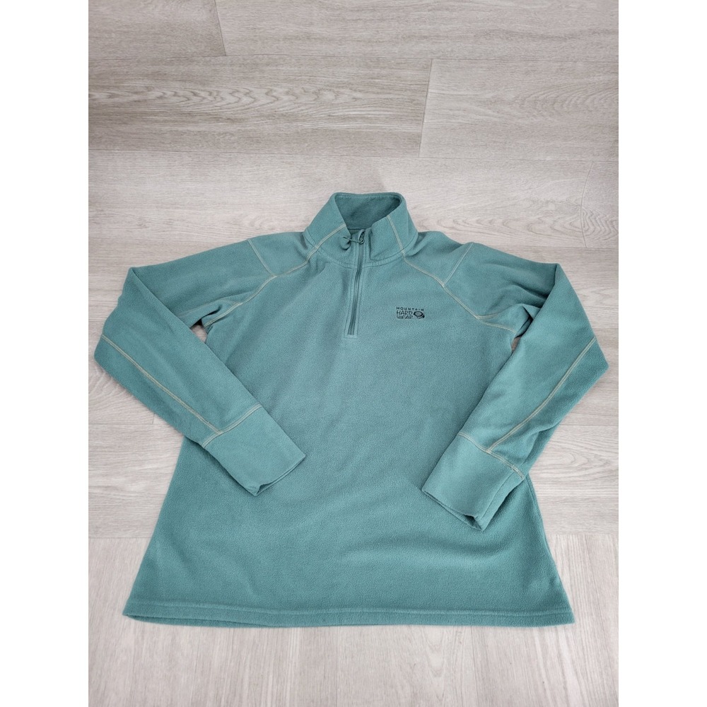Mountain Hardwear Pullover Women's L Green Fleece Quarter Zip Hiking